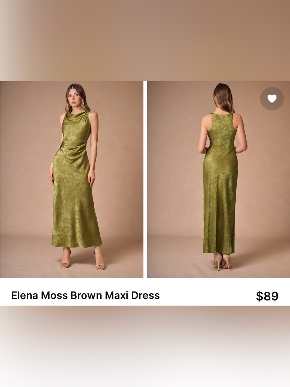 Azazie Olive Green Jacquard Maxi Dress